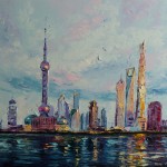 Shanghai. Huile sur toile, 65x54 cm