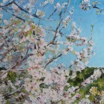 Les cerisiers. Titre VI. Huile sur toile, 65x54 cm