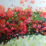 Southern Roses I. Oil on canvas, 160x100 cm