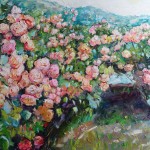 Roses du Sud II. Huile sur toile, 160x100 cm