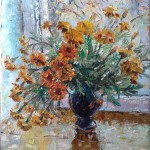 Bouquet d'automne. Huile sur toile, 63x67 cm