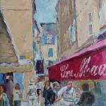 (English) On the streets of Saint-Tropes. Oil on canvas, 50x65 cm