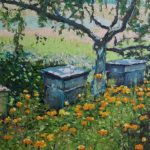 (English) Honey perfume. Oil on canvas, 100x50 cm