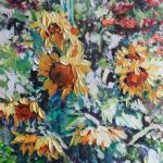 (English) Sun palette I. Oil on canvas, 100x50 cm