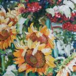 Sun palette III. Oil on canvas, 100x50 cm