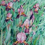 Iris. Huile sur toile, 100x50 cm