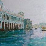(English) Grand Canal. Lights of Venice IV. Oil on canvas, 50x61 cm